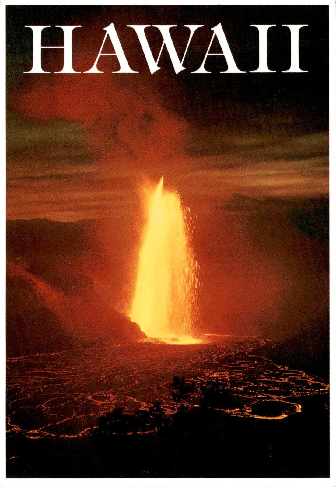 Hawaii, Volcanic eruption, Kilauea Iki, National Park, Big Island, Lava postcard