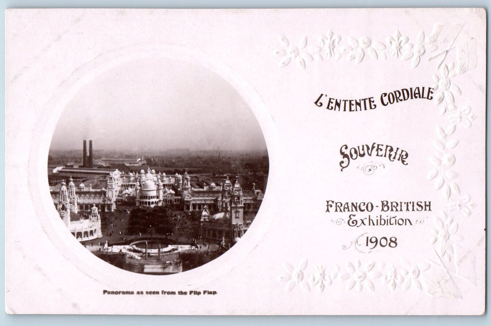 London England Postcard Panoramic View Franco British Exhibition 1908 RPPC Photo