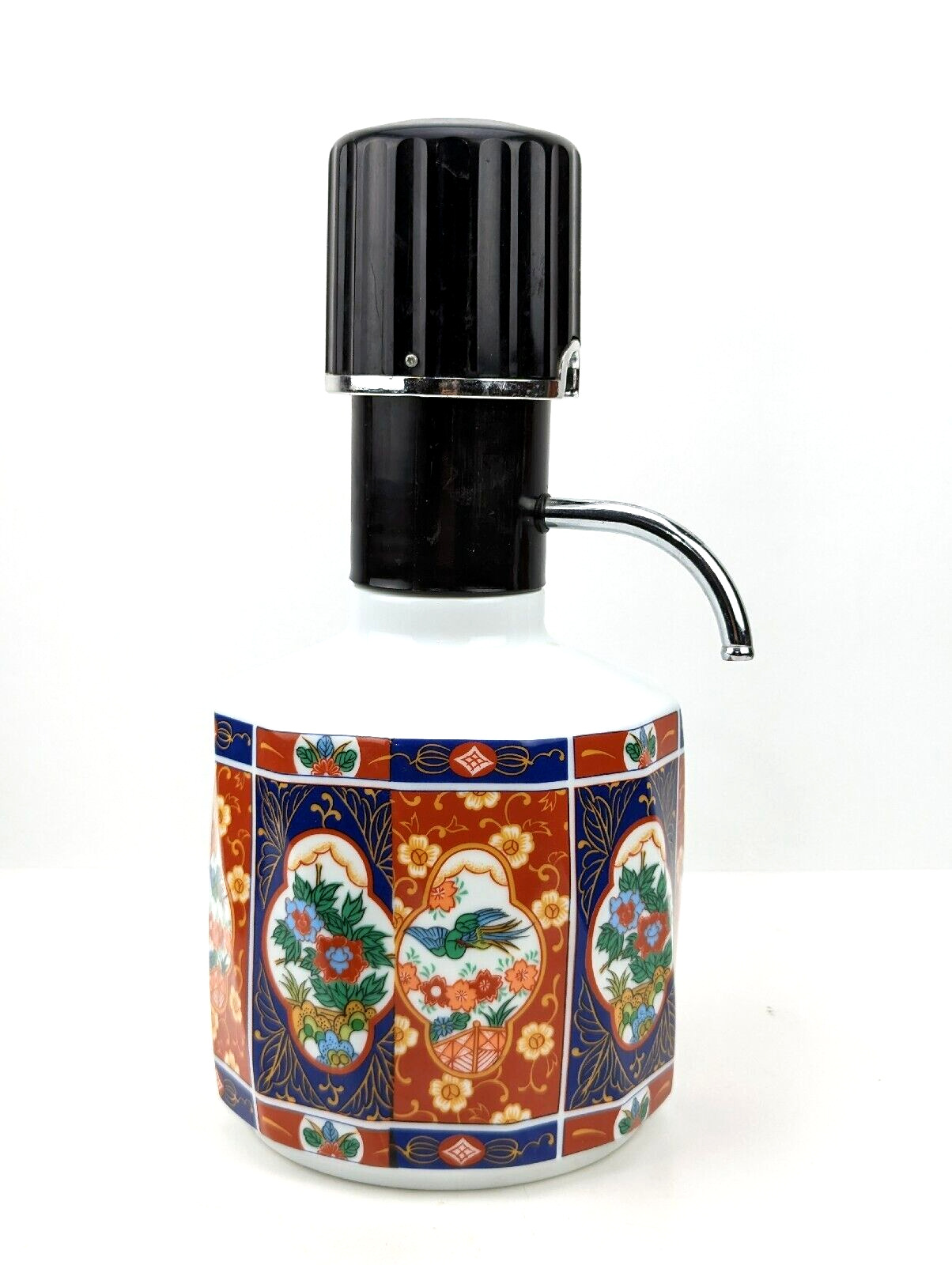 Vintage Japanese Imari Royal Decanter Porcelain Pump Jug Dispenser 11.5\