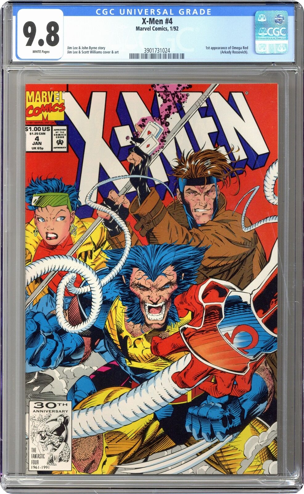 X-Men #4D CGC 9.8 1992 3901731024 1st app. Omega Red
