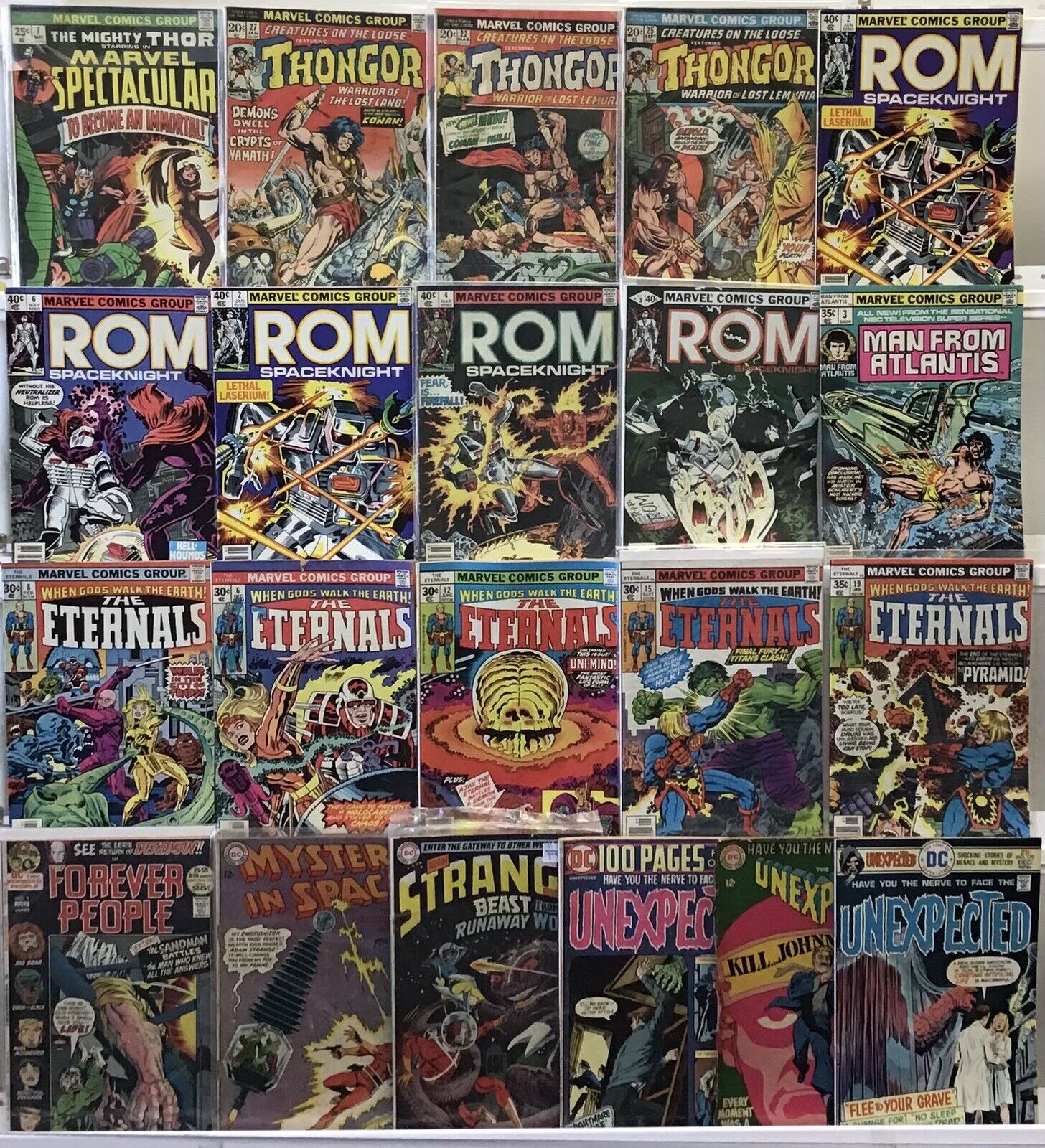 Marvel Comics - Low grade Vintage The Eternals, ROM, Unexpected, See Bio