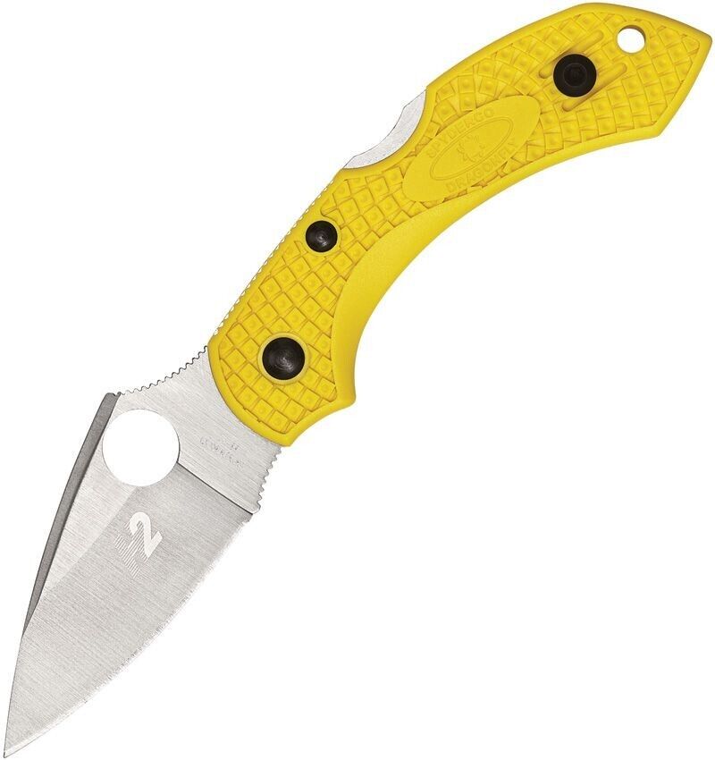 Spyderco DRAGONFLY 2 Salt Yellow FRN Pocket Knife  C28PYL2 Plain Edge