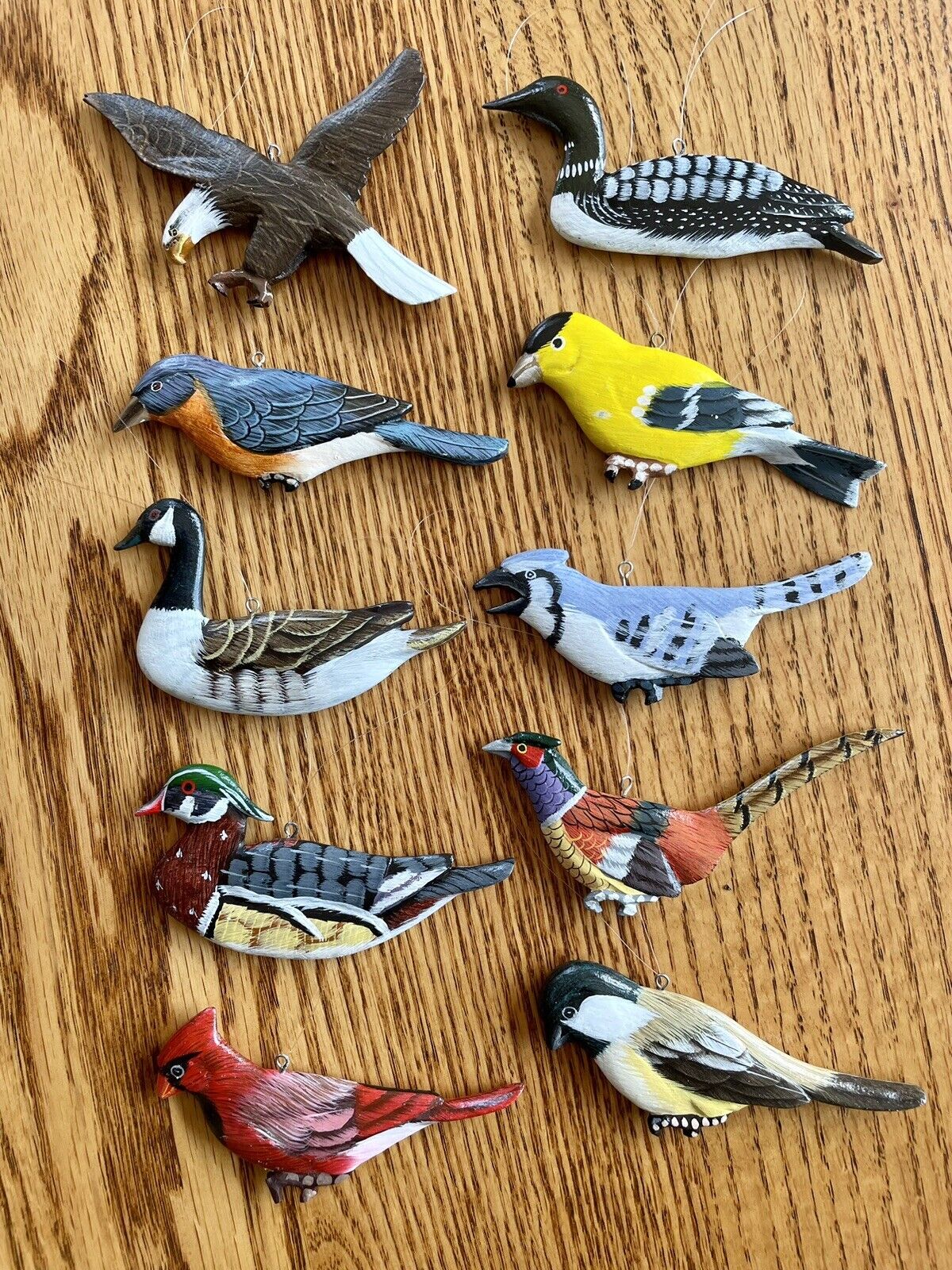 Beautiful Hand Carved Hand Painted Bird Ornaments Decorations