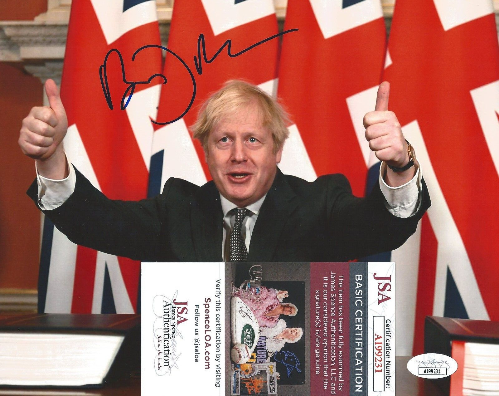 Boris Johnson Signed 8x10 Photo w JSA COA #AI99231 United Kingdom Prime Minister