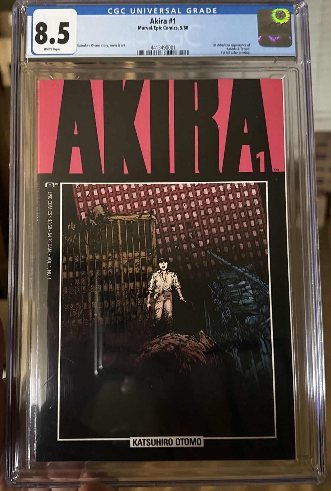 Akira #1 Marvel 1988 1st American Appearance Kaneda Tetsuo CGC 8.5 WHITE Pages