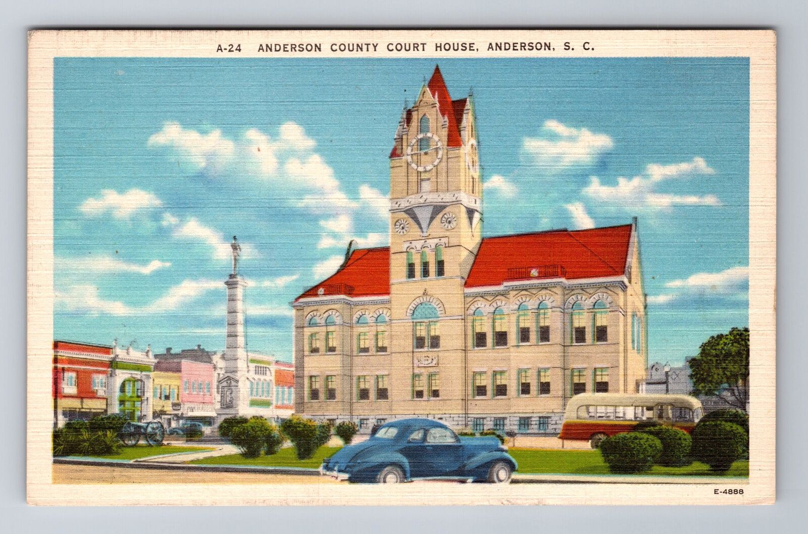 Anderson SC-South Carolina, Anderson County Courthouse, Vintage Postcard
