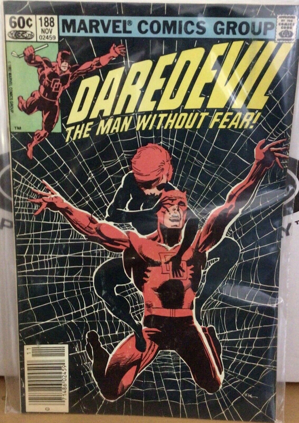 Marvel Comics Daredevil 188 Frank Miller Cover