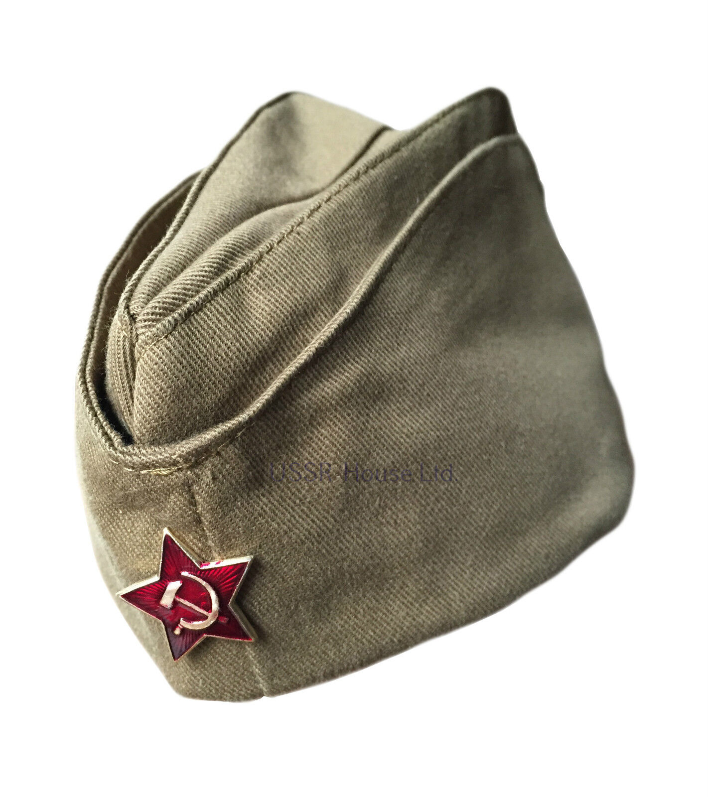 Genuine Russian Soviet USSR Red Army WW2 Military Uniform Pilotka Hat Cap Badge