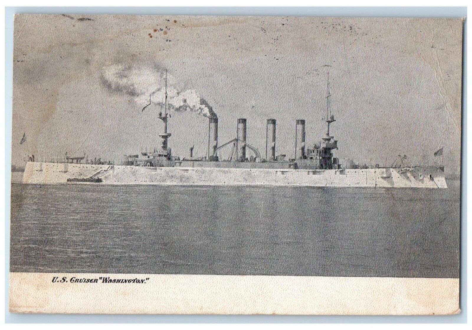 1912 U.S. Cruiser Washington Steamer Ship Philadelphia Pennsylvania PA Postcard