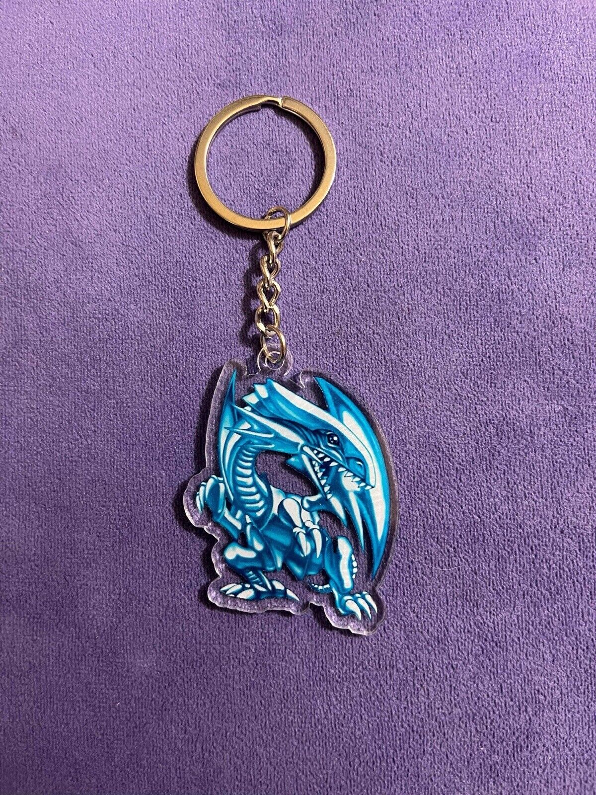 Blue Eyes White Dragon Yu-Gi-Oh Backpack Hanger Keychain Yugioh Card Art