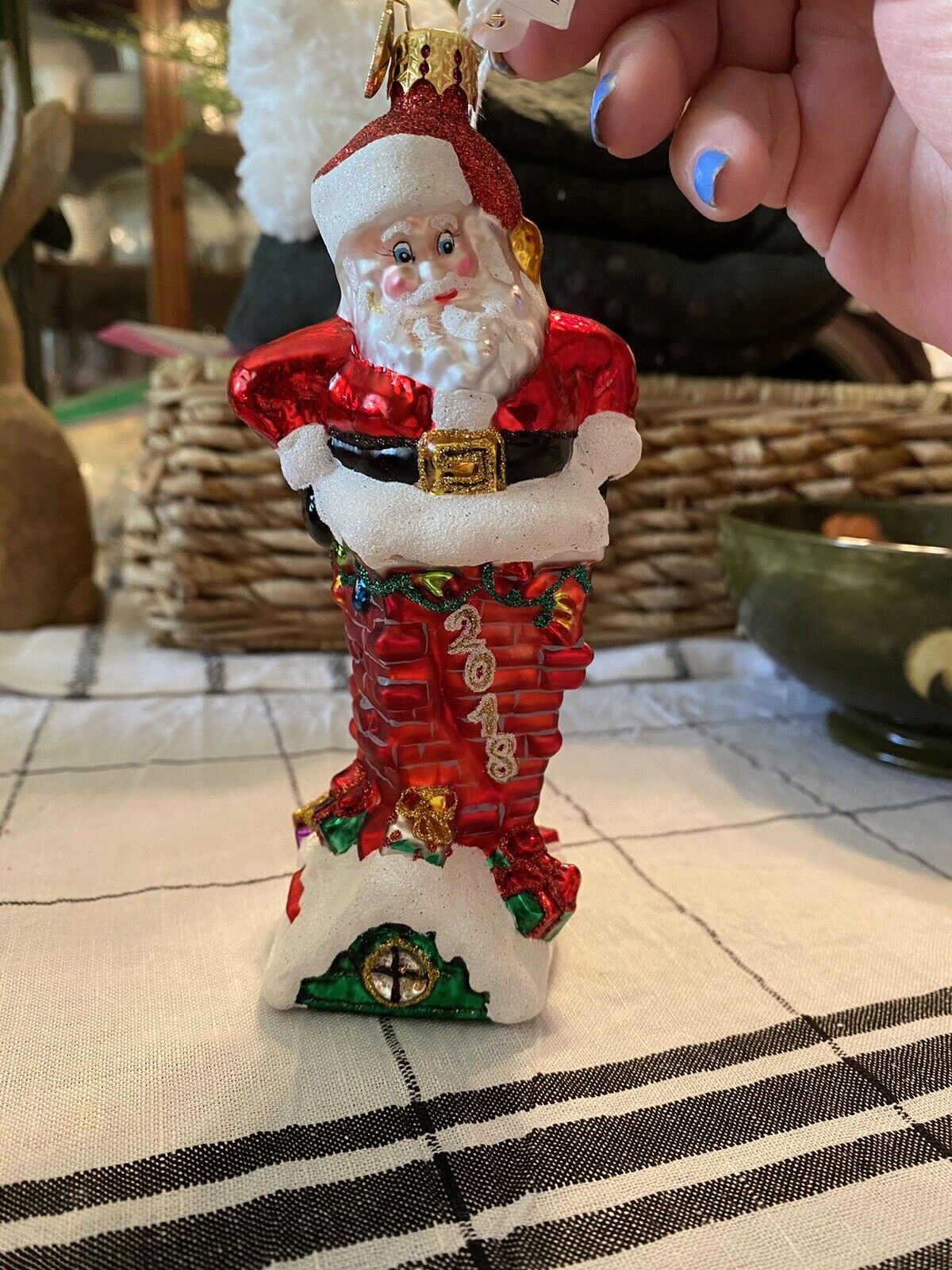 Radko Too Much of a Good Thing 2018 Santa Chimney Christmas Ornament 1019430 NWT