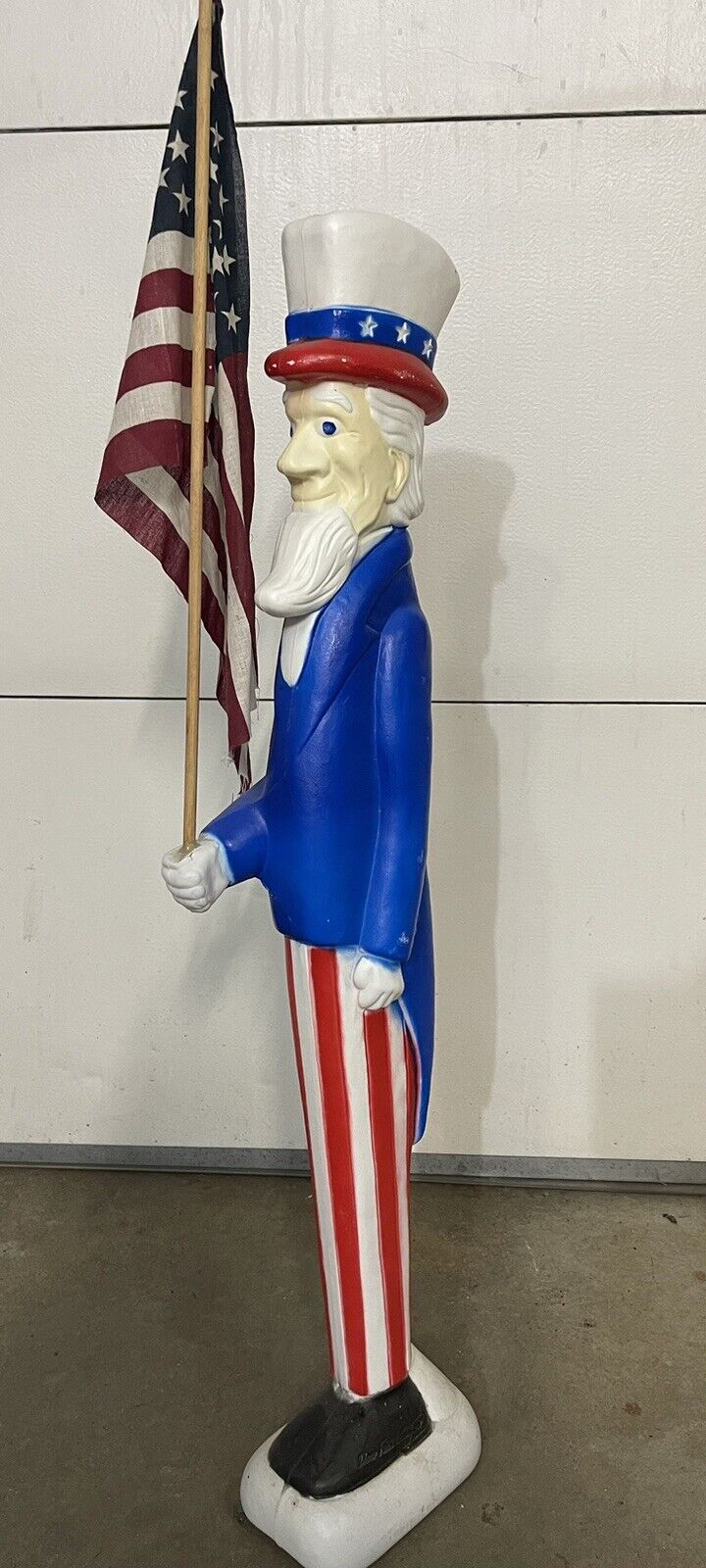 Vintage 36” Uncle Sam Blow Mold Union Products 1996 Patriotic Flag American