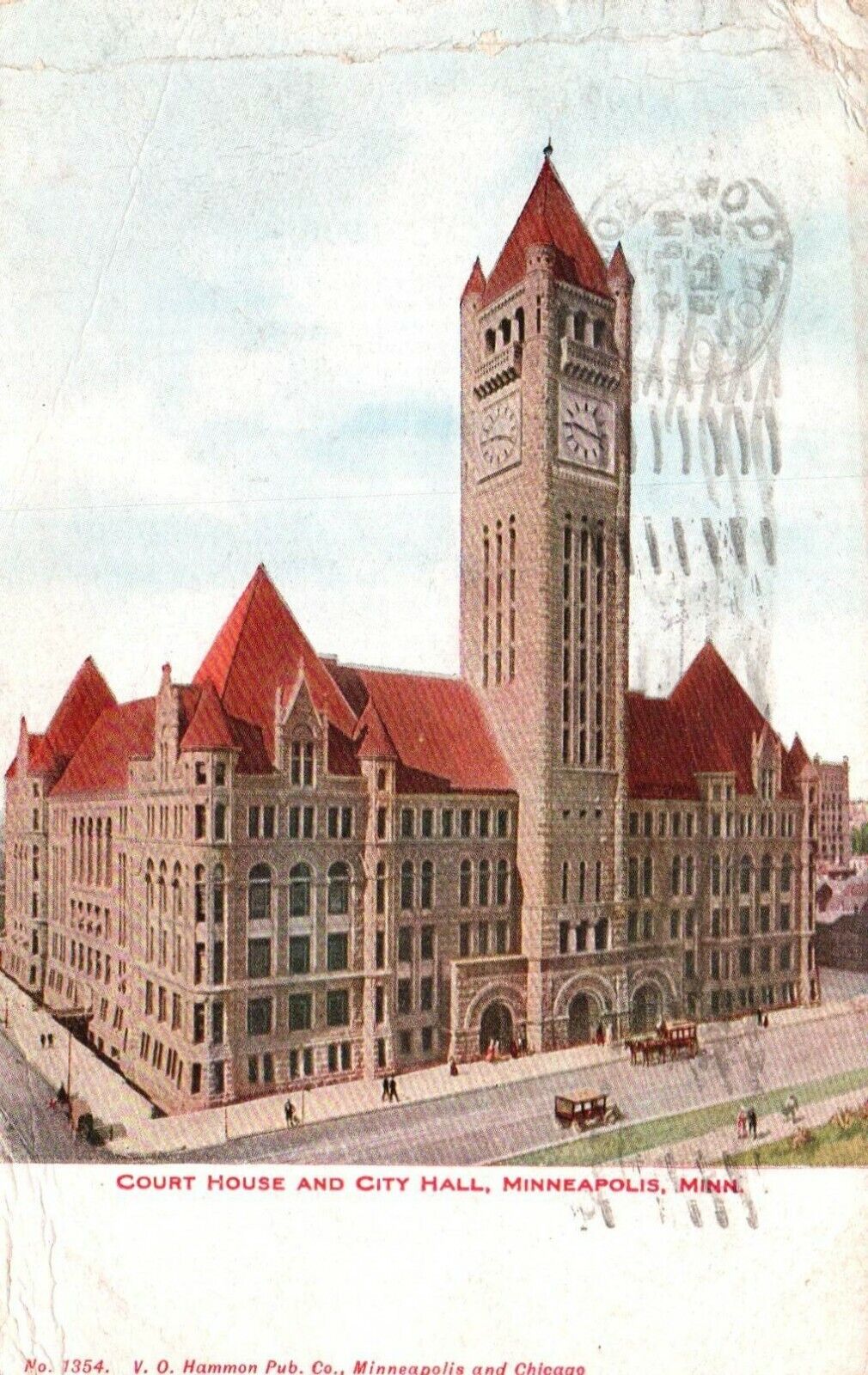 Postcard Divided Back Court House City Hall Minneapolis MN Building 1910