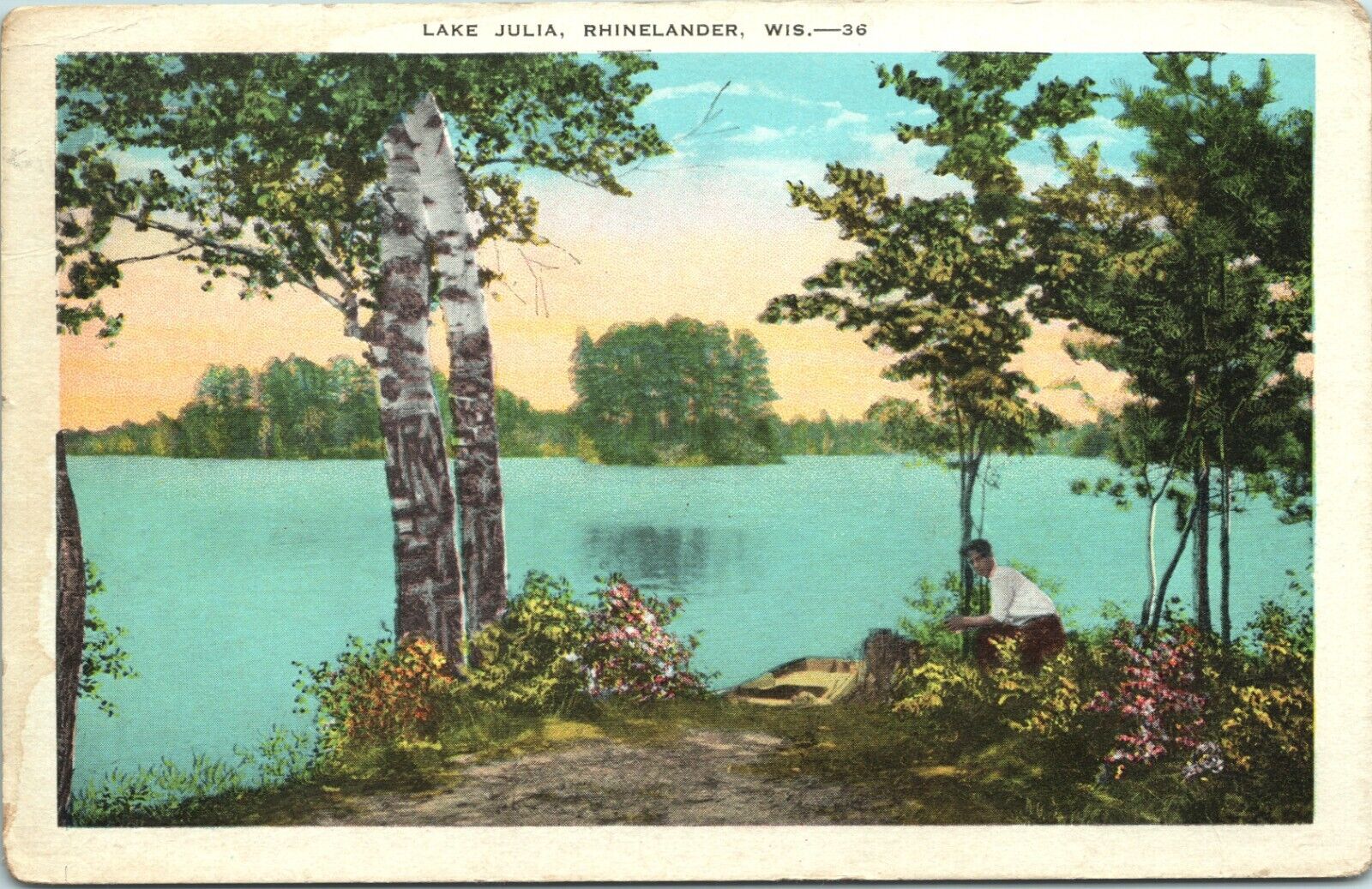 Postcard Lake Julia, Rhinelander, Wisconsin