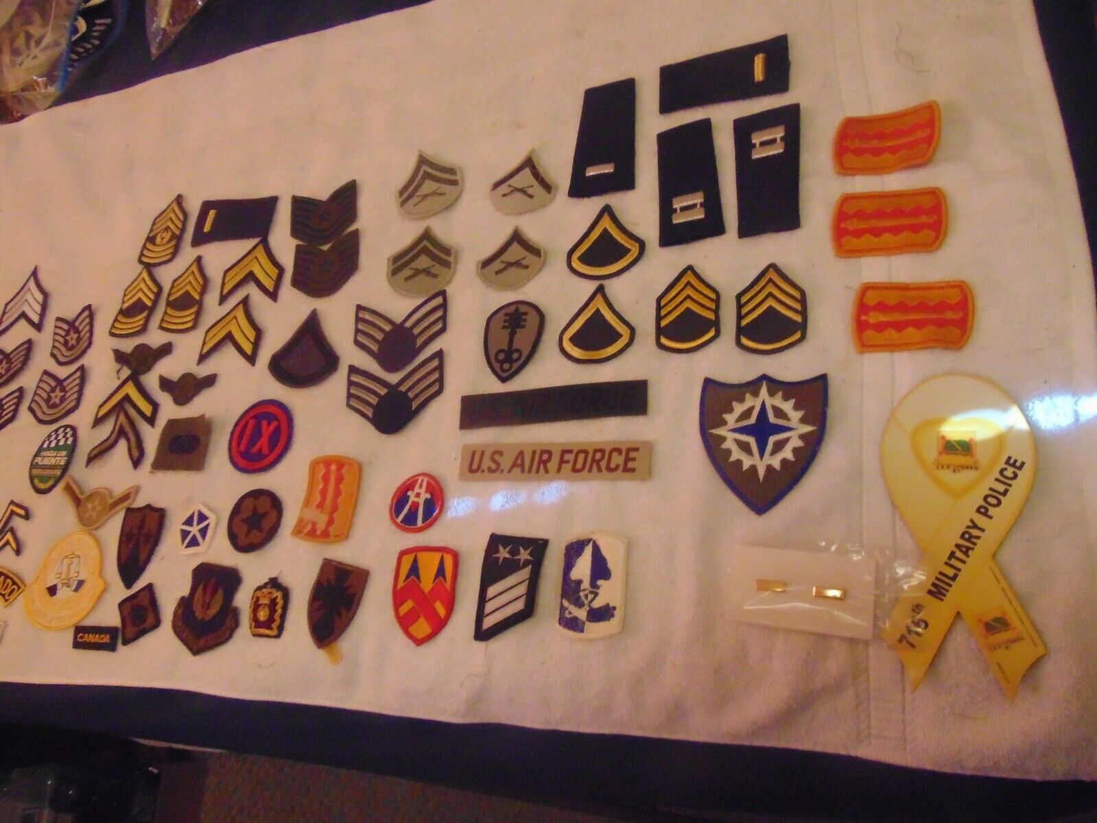 HUGE LOT OF MILITARY PATCHES;  ARMY,NAVY, MARINES, AIR FORCE;LOT # C 46