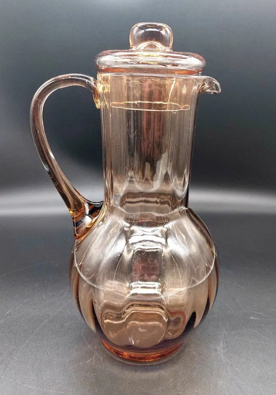 Vintage Antique Caramel Stained Glass Jug 1975 Ussr Stunning Creative Rare Art