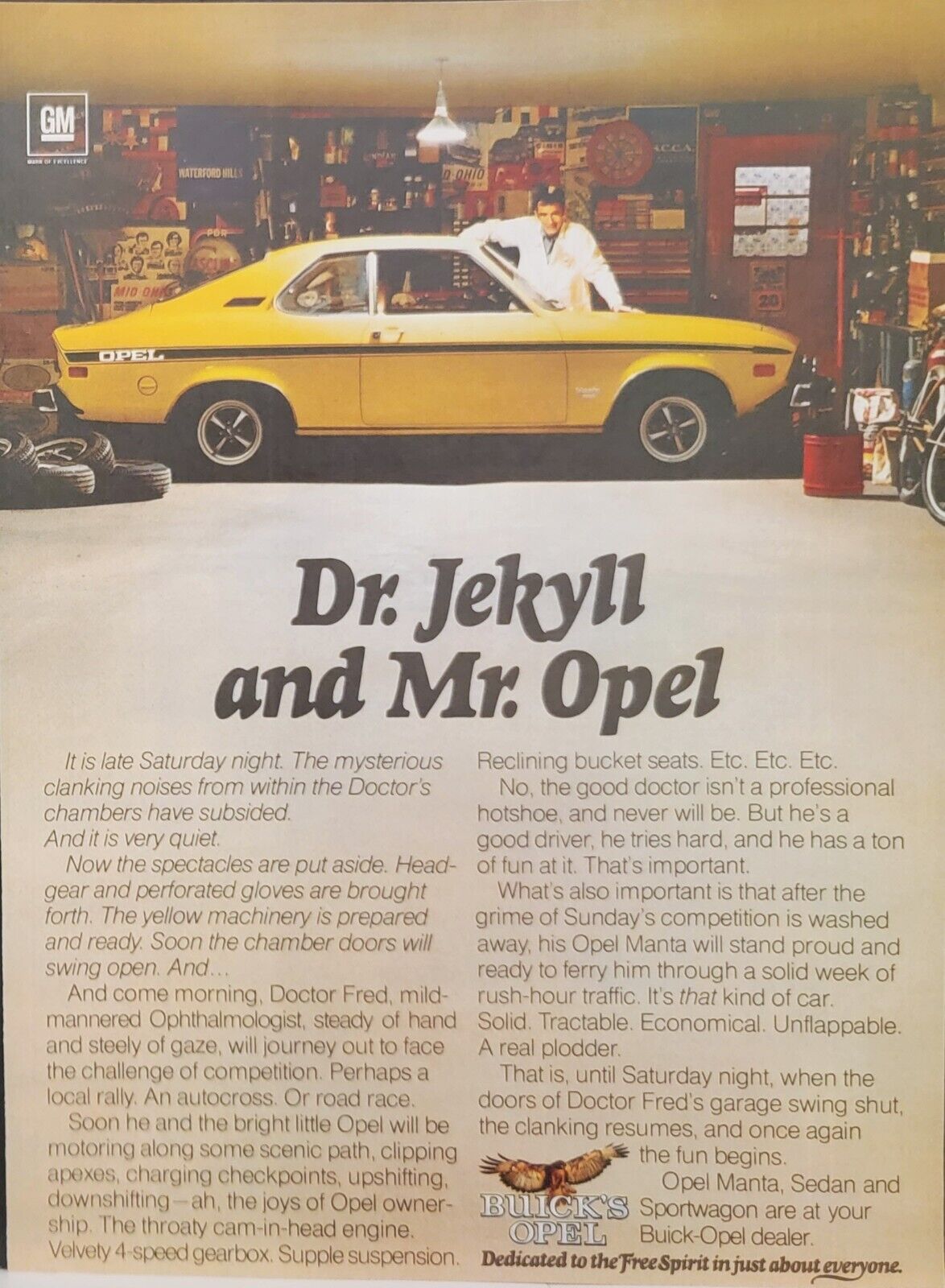 1975 Buick Opel Yellow Automobile Car Print Ad