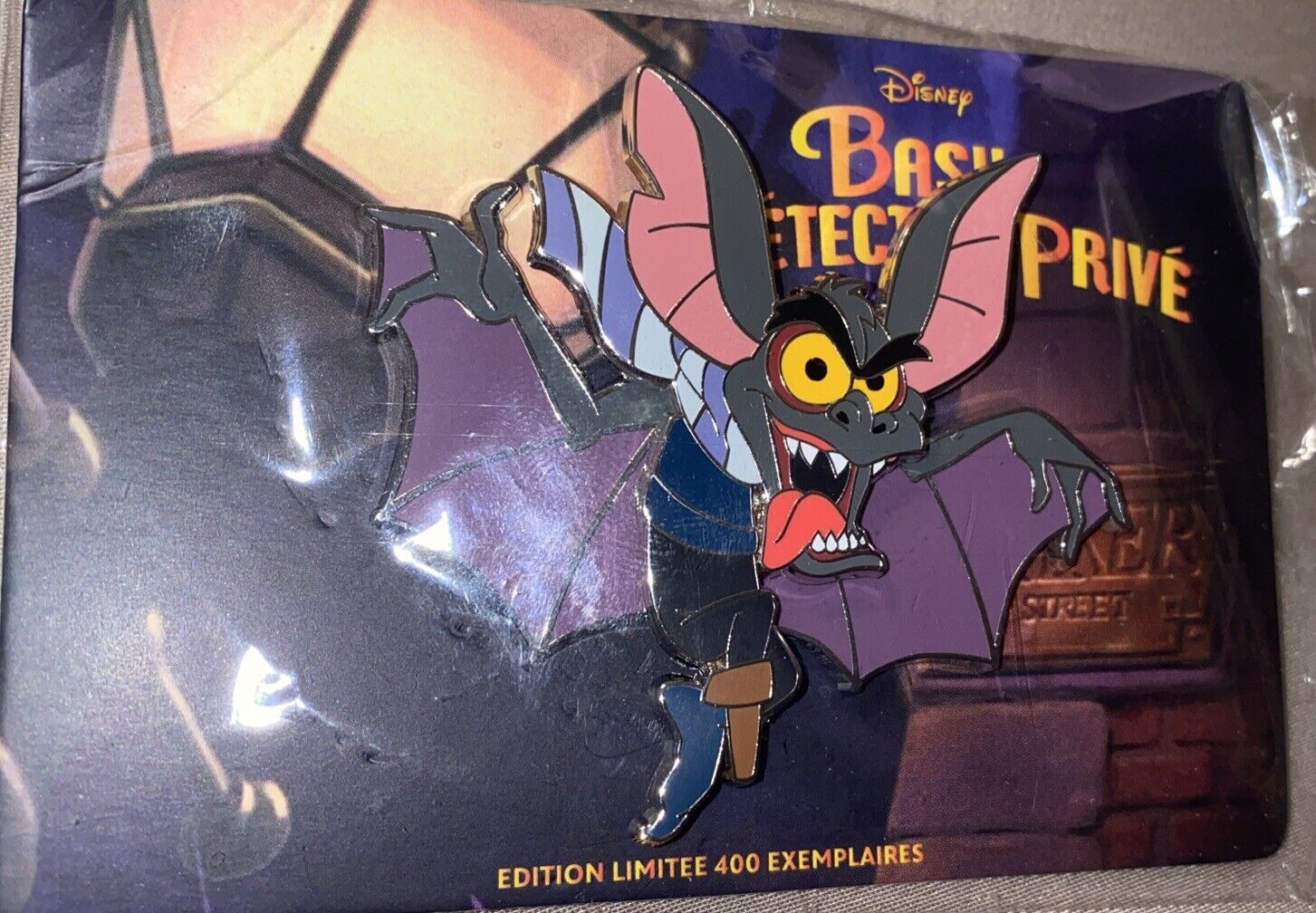 Disney DLRP DLP Disneyland Paris The Great Mouse Detective Bat Fidget Pin LE 400