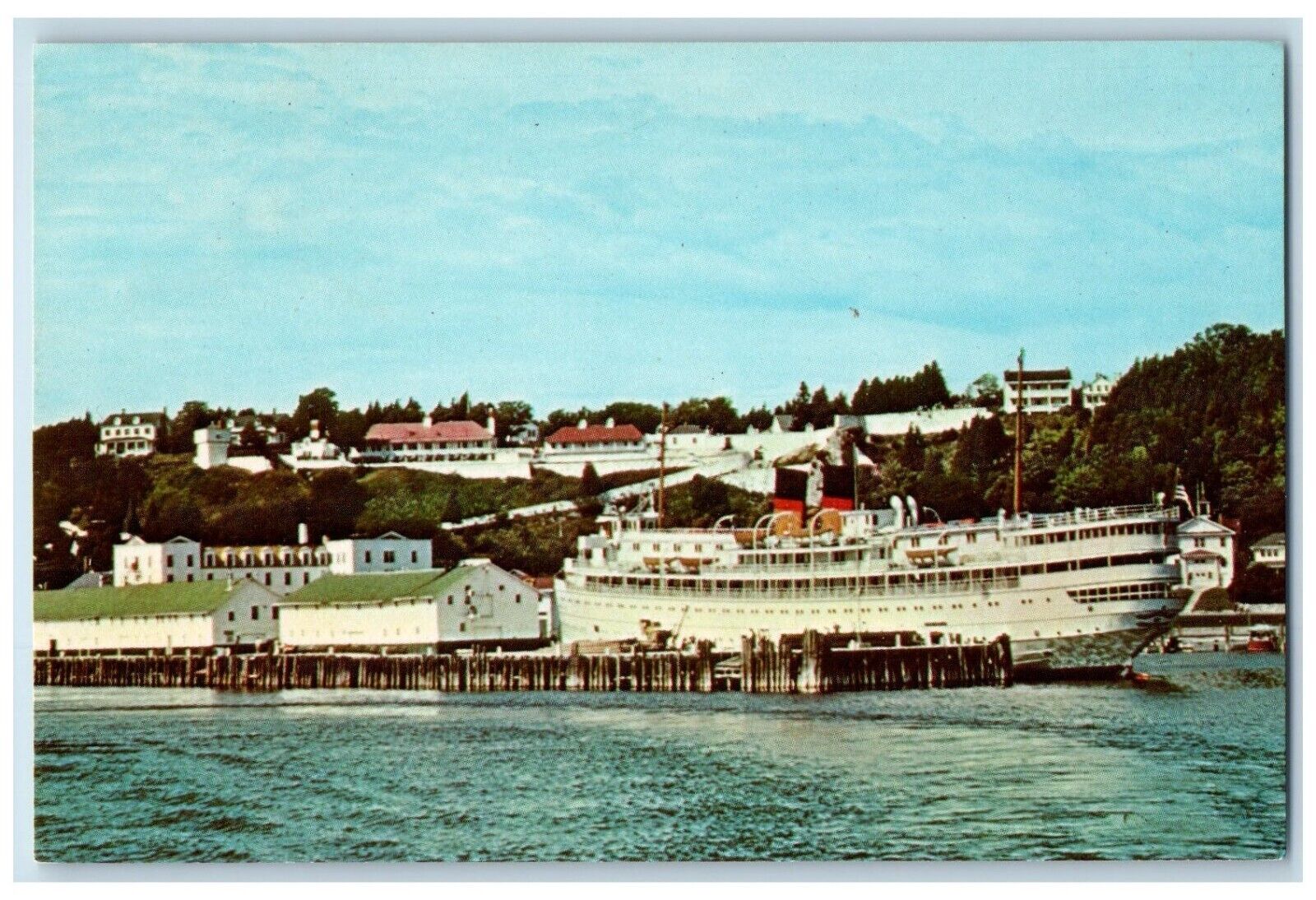 c1960\'s Historic Mackinac Island Michigan MI, Steamer Ship Vintage Postcard