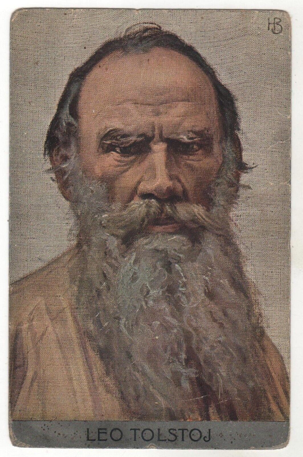 1900s Antique Postcard LEO TOLSTOY Writers Russian Old Empire Russia pre 1917
