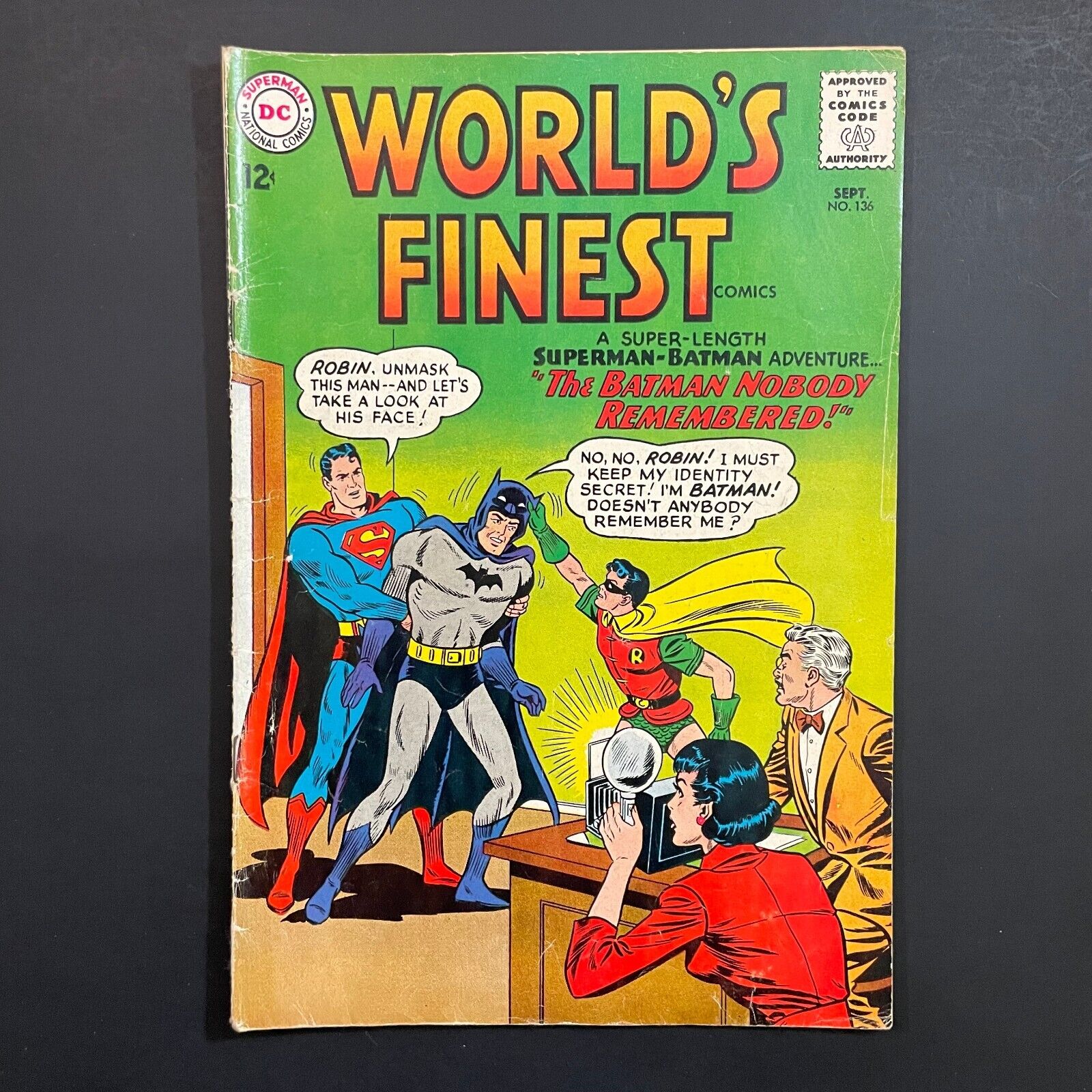 World's Finest 136 Silver Age DC 1963 Batman Superman comic Robin Bill Finger