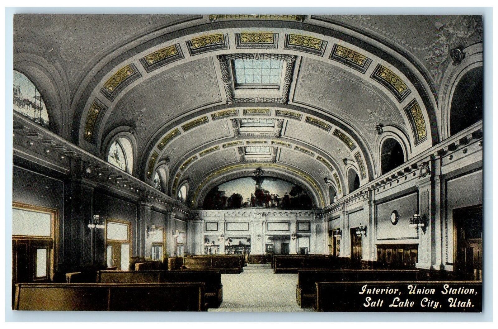 c1910's Interior Union Station Salt Lake City Utah UT Unposted Vintage Postcard