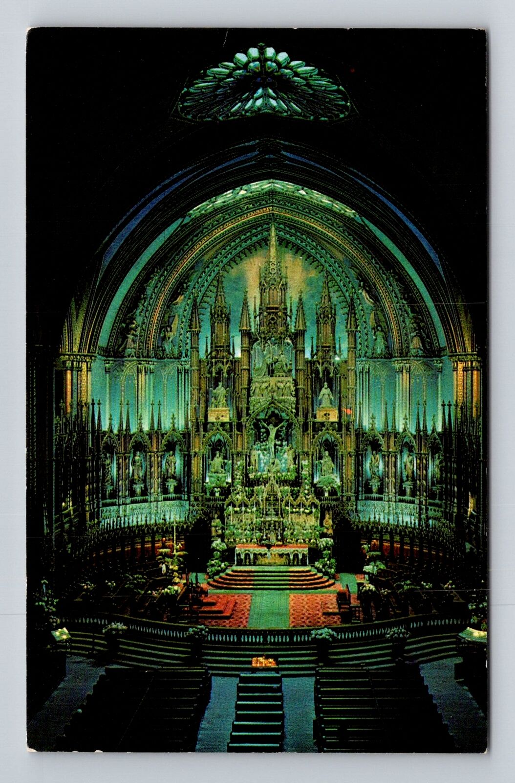 Montreal Quebec-Canada, Interior Notre Dame Church, Antique Vintage Postcard