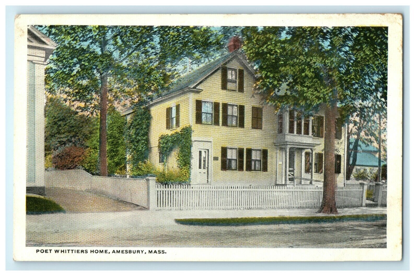 1921 Poet Whittier's Home Amesbury Massachusetts MA Posted Vintage Postcard