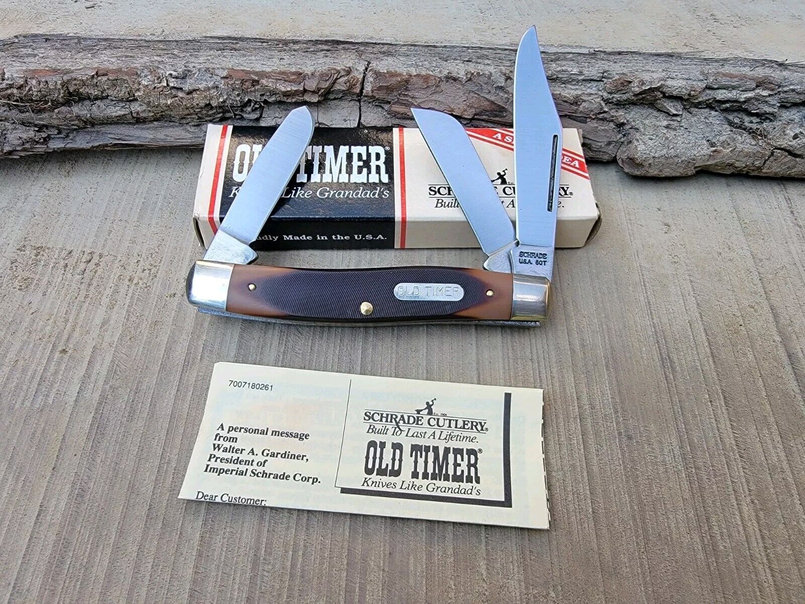 Vintage Schrade Old Timer USA 8OT Large Stockman Mint In Box 