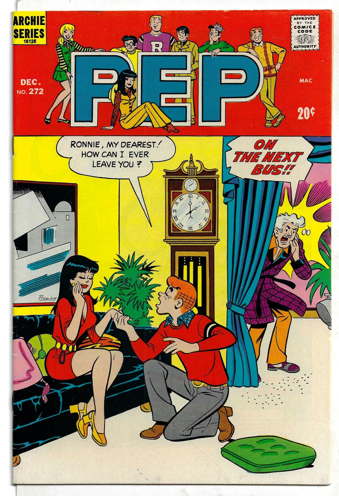 Pep #272 (Archie Series) Dec 1972, Betty, Veronica, Jughead, Reggie (VFN-)
