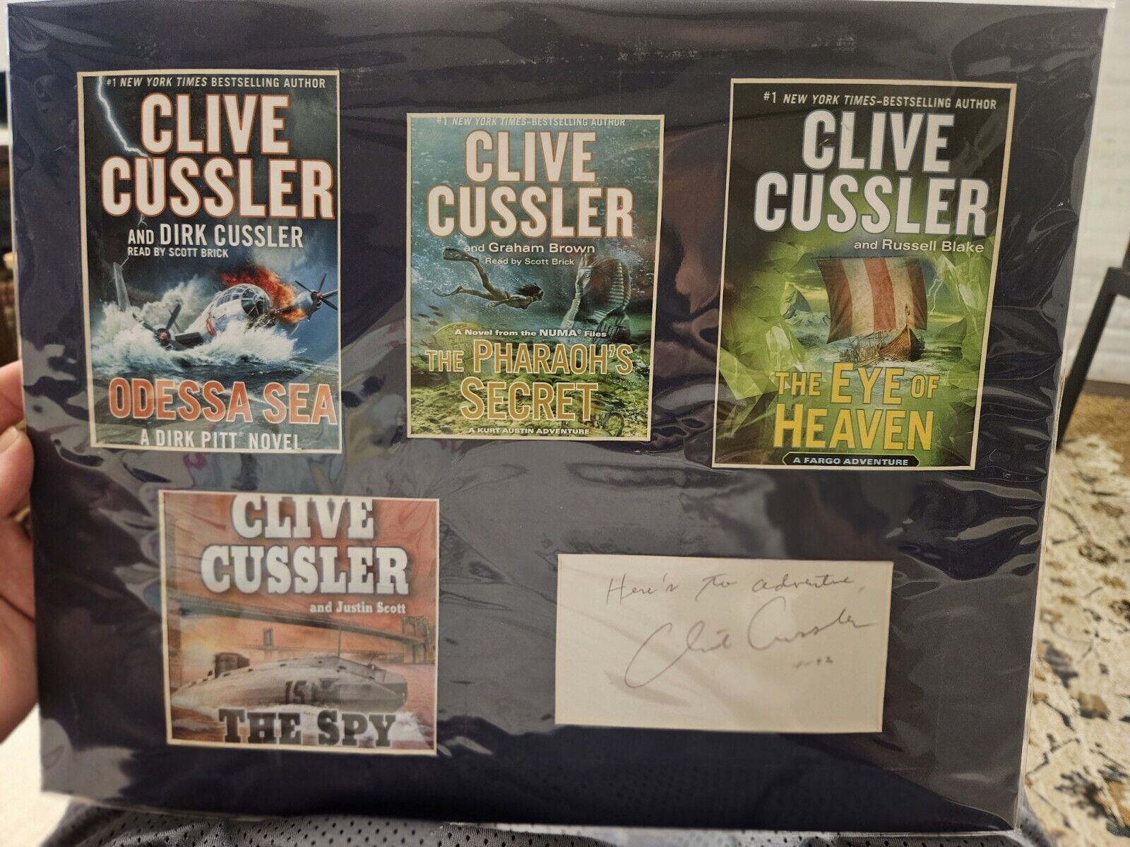Clive Cussler Signed Display Awesome Piece With COA and Autograph