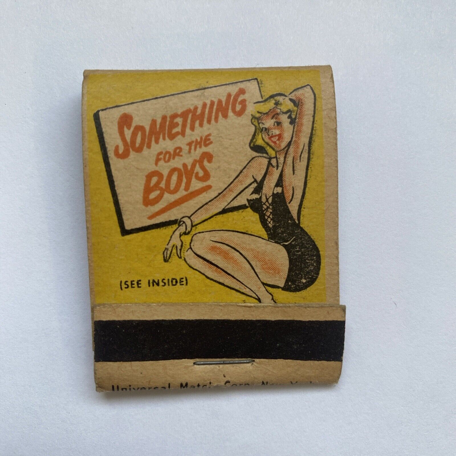 Vintage Mennen Shave Cream Something Boys Girlie Matchbook Cover All Matches