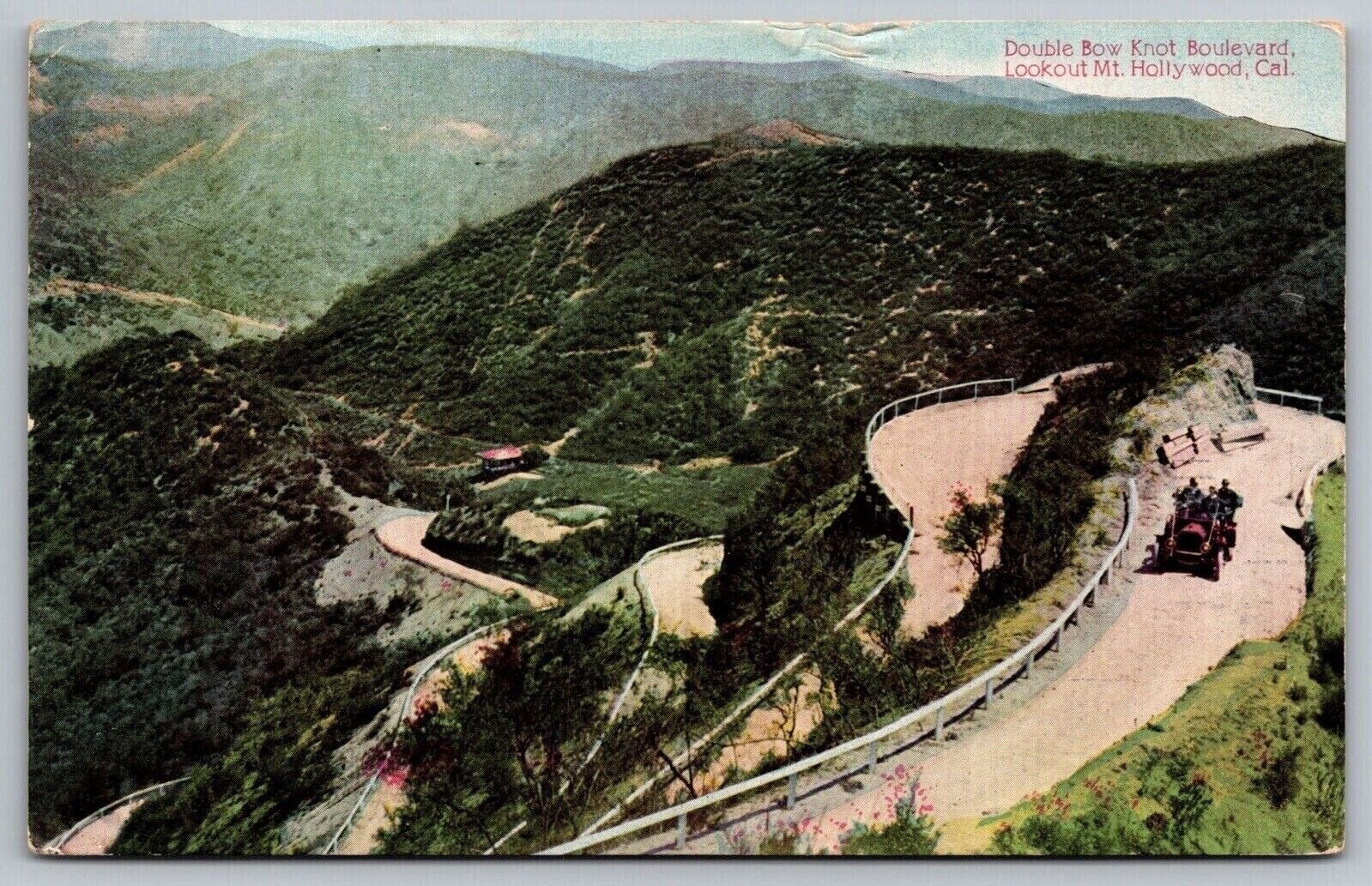 Double Bow Knot Boulevard Lookout Mt Hollywood California Ca Wob Note Postcard