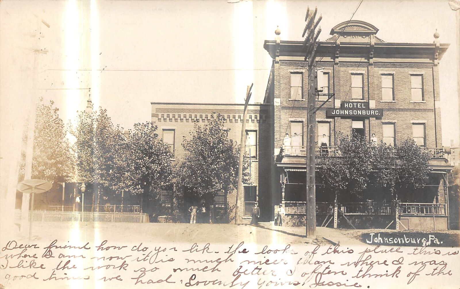JOHNSONBURG Pennsylvania postcard RPPC US USA Hotel 1906