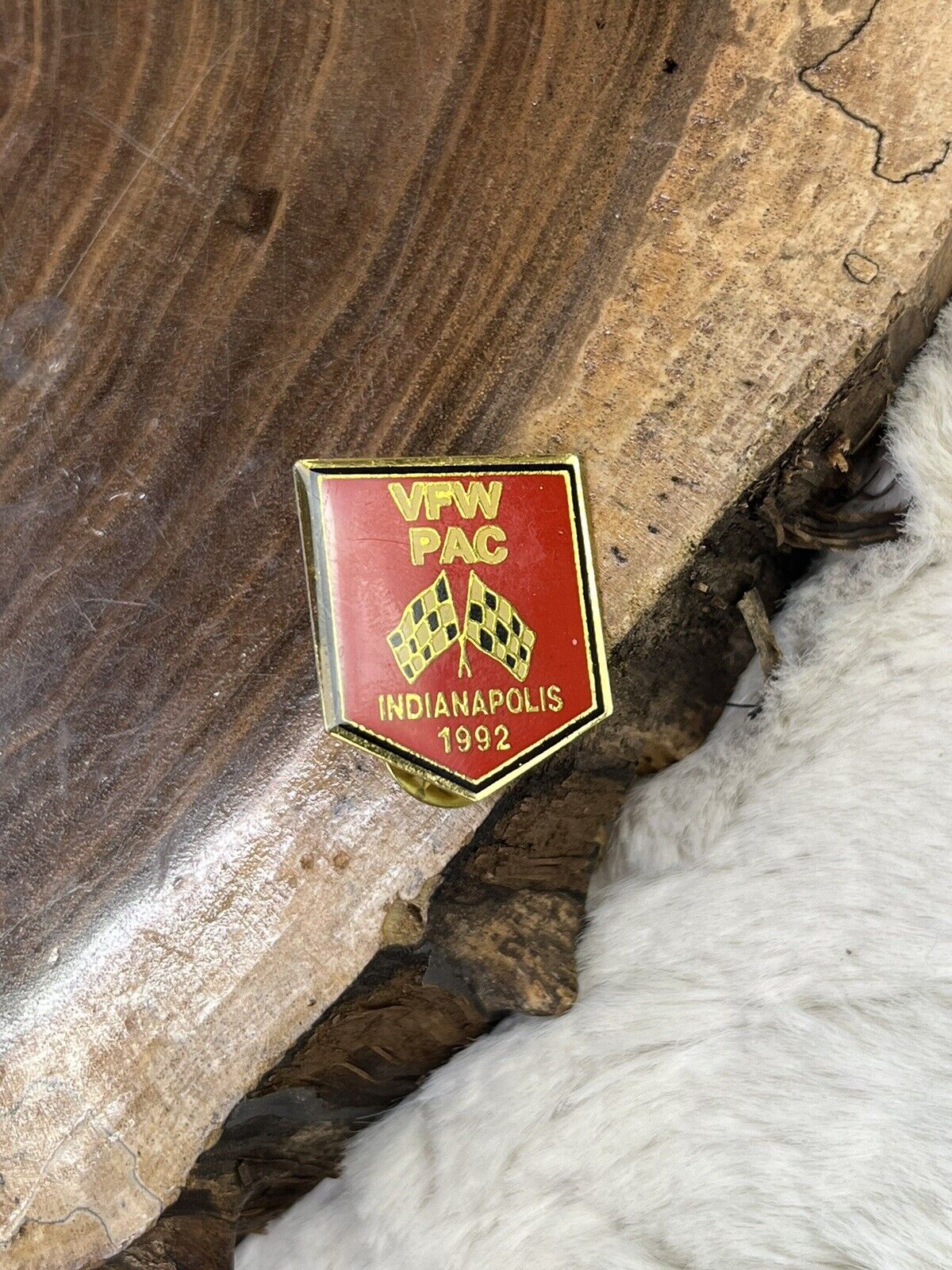 VFW PAC Indianapolis 1992 Red Gold Pin lapel