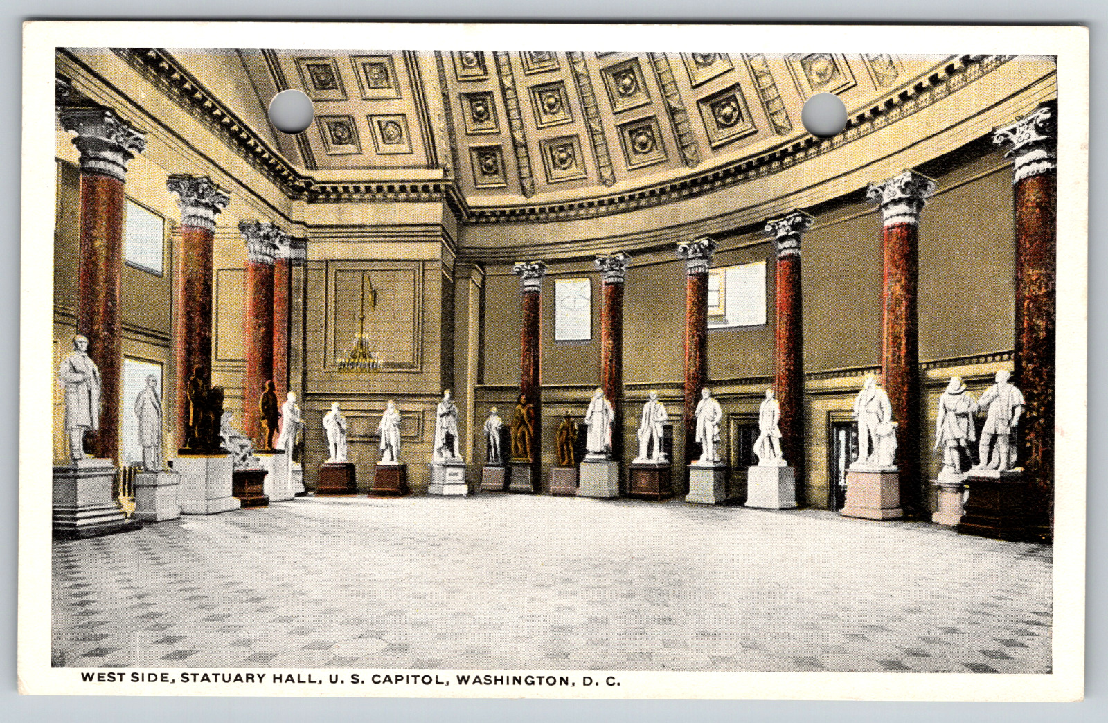 c1930s West Side Statuary Hall US Capitol Washington DC Vintage Postcard