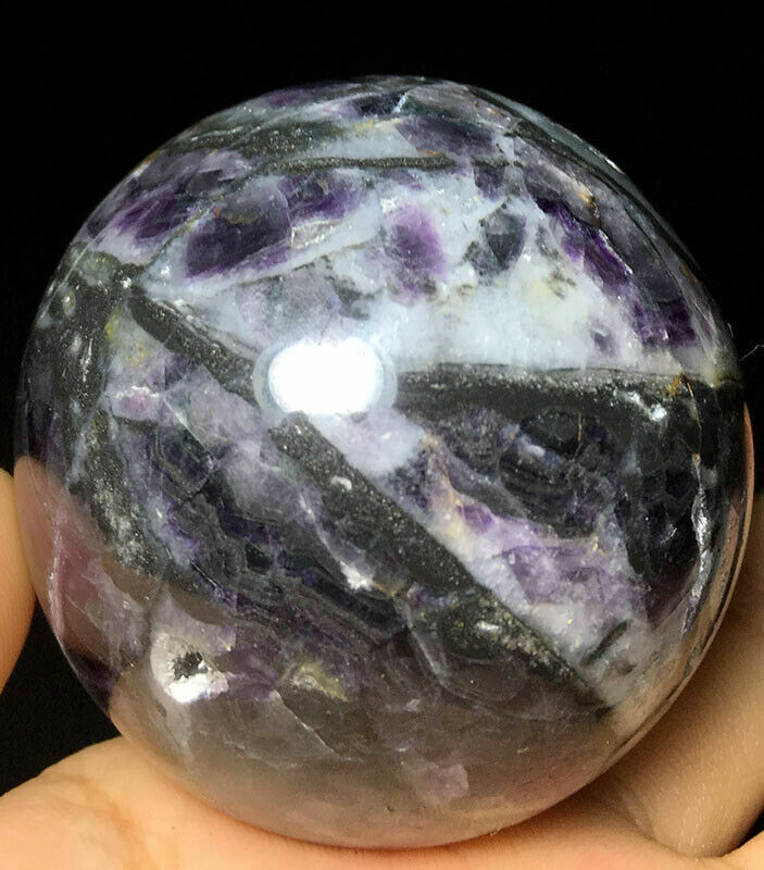 195g Natural Rare Crystal Geode Sphalerite Ball Reiki Sphere Healing w/STAND