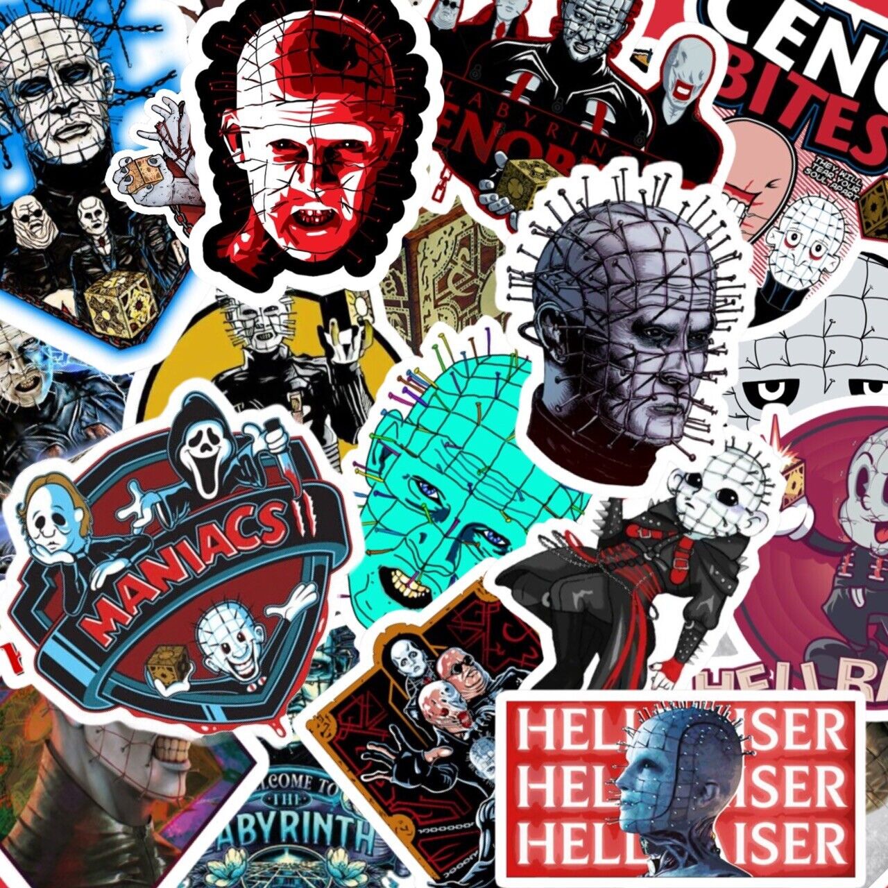 Hellraiser Halloween Stickers 40 Piece Water Proof Sticker Set