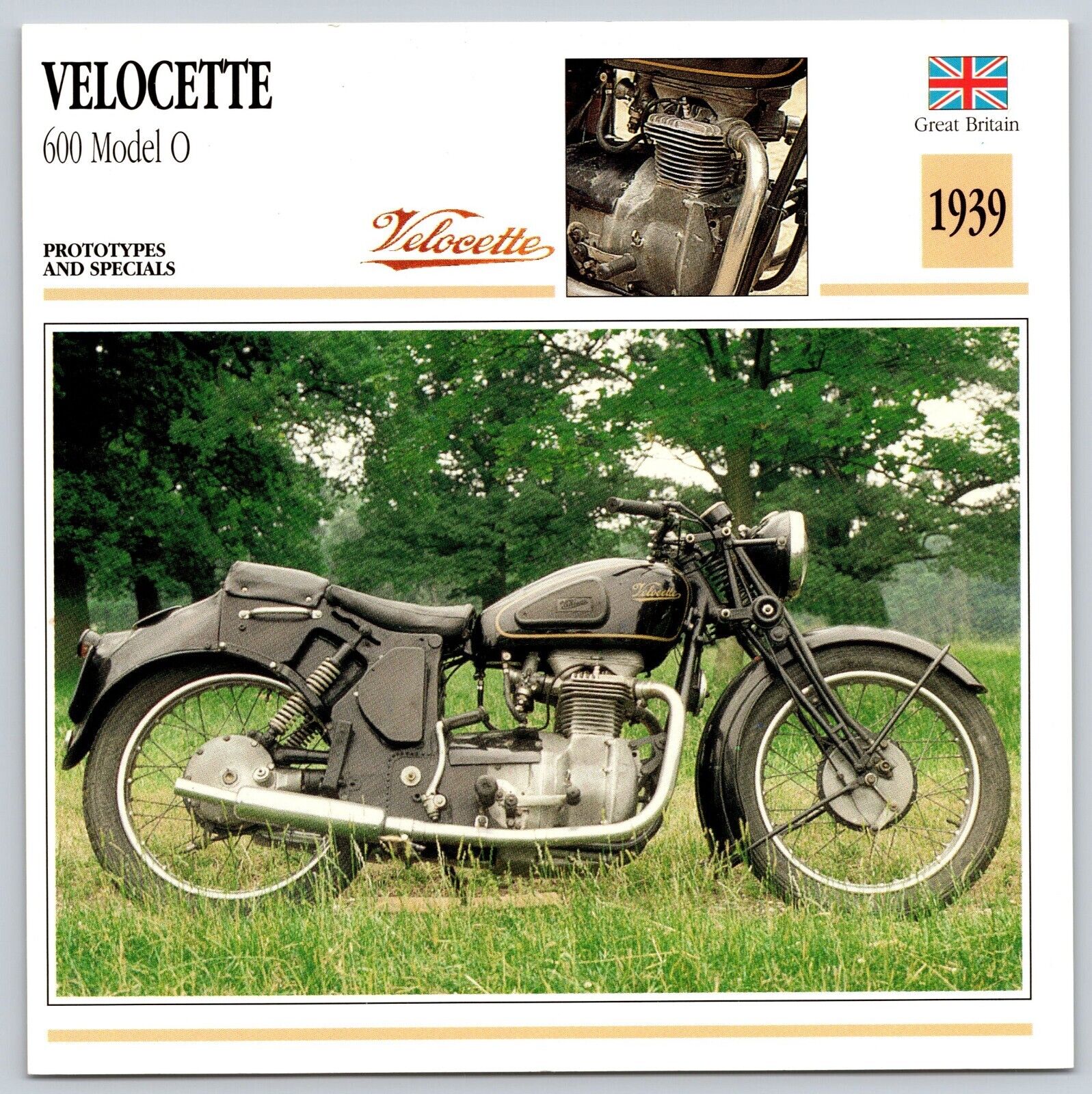 Velocette 600 Model O 1939 G Britian Edito Service Atlas Motorcycle Card