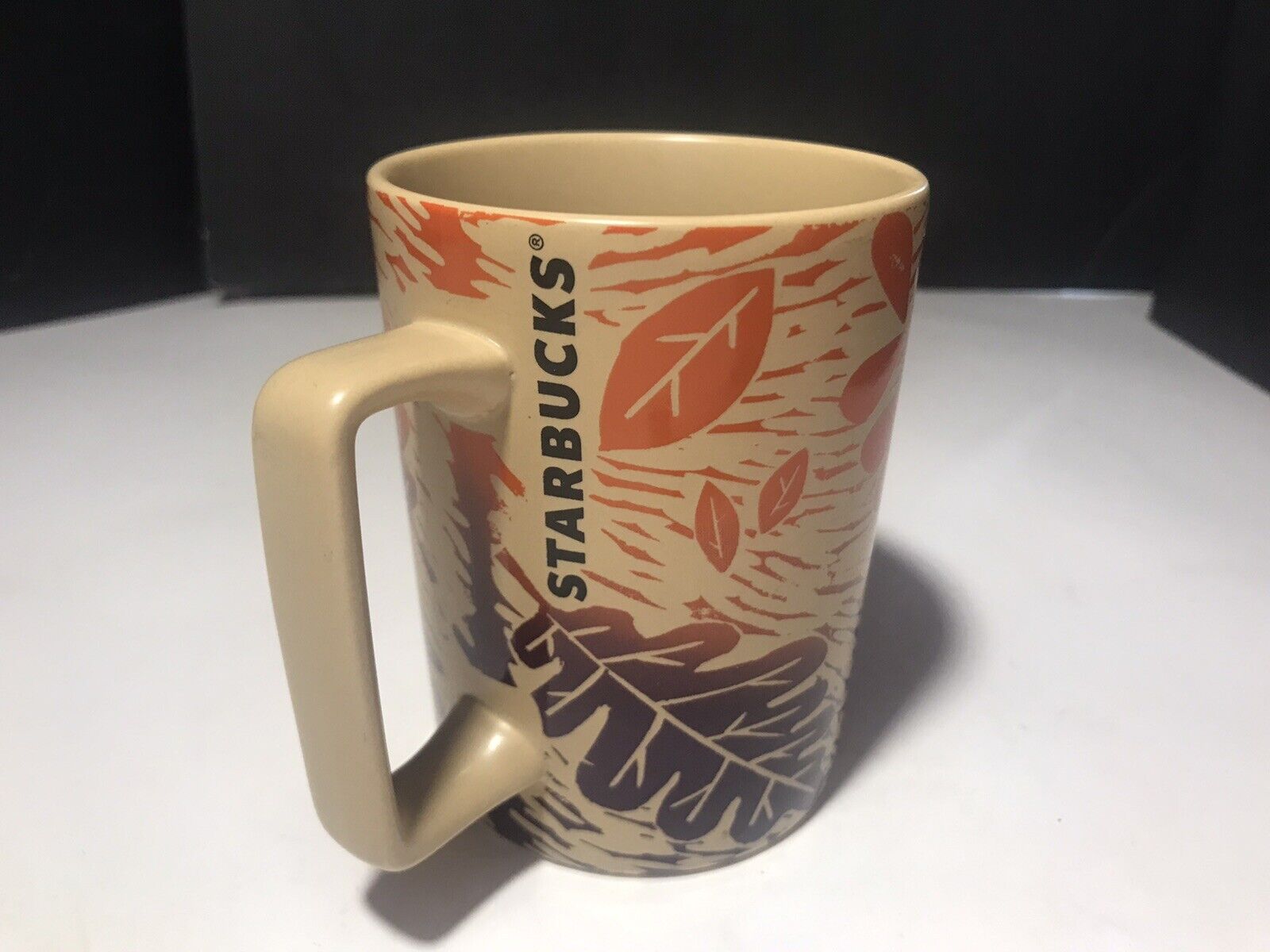 Starbucks Fall Autumn Leaves 2017 Coffee Mug Cup 12oz Orange Brown