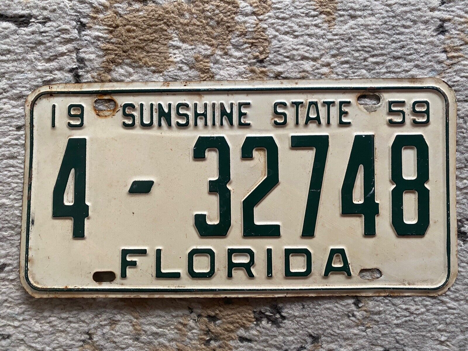 Vintage Orig. 1959 Florida License Plate 4 32748 FL Pinellas County