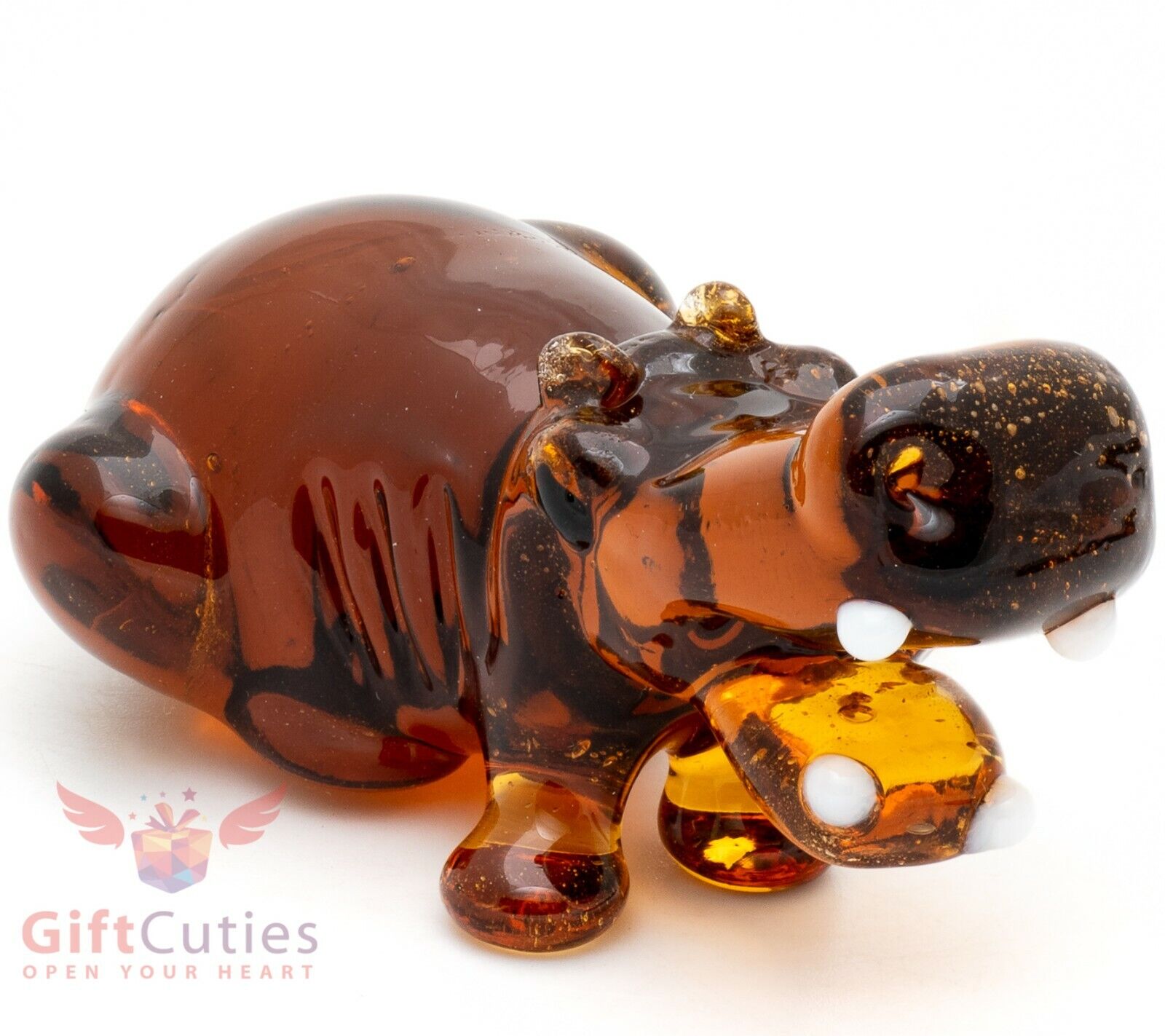 Glass Hippo Hippopotamus figurine \