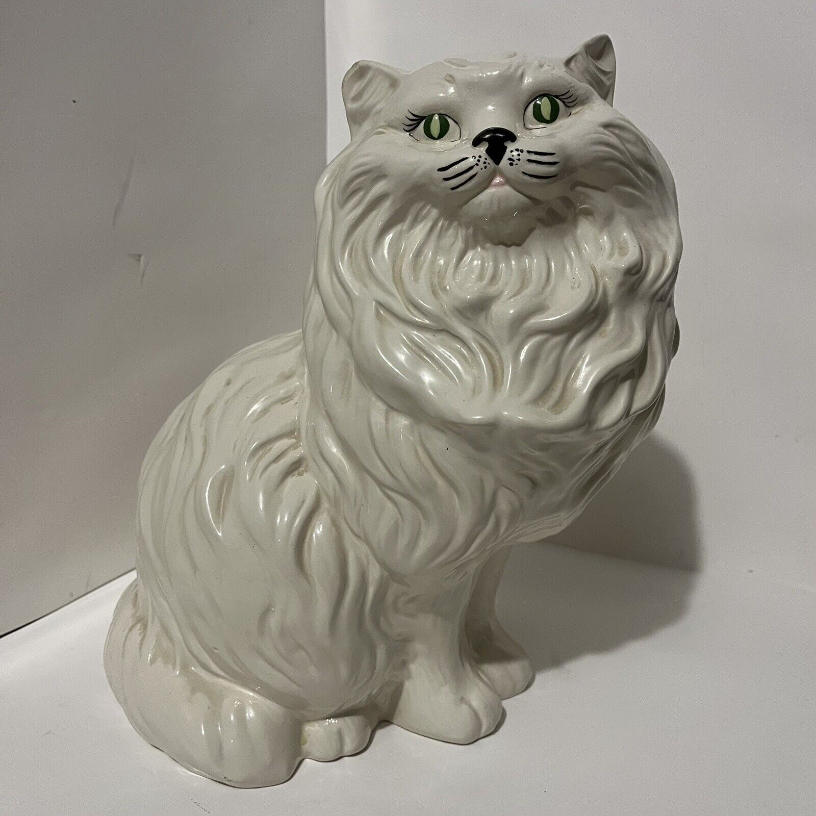 Vintage White Ceramic Persian Cat 14\