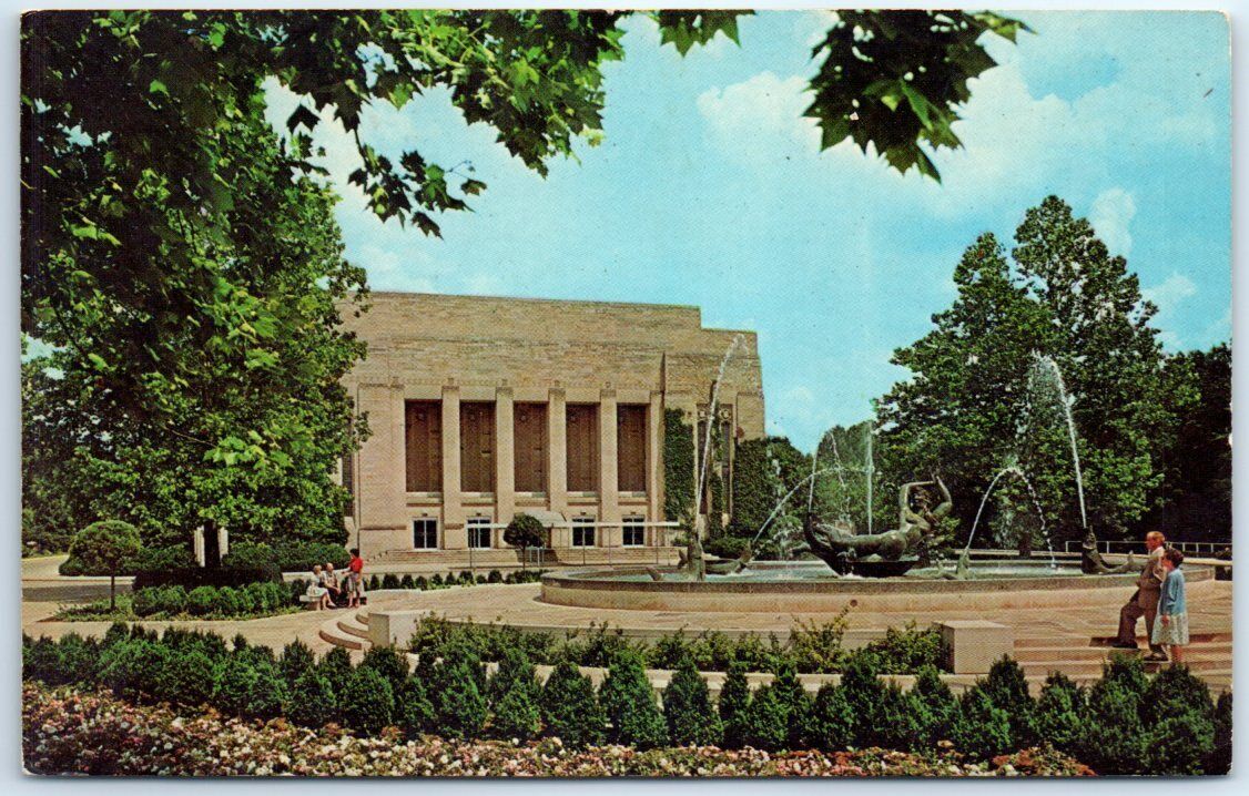 Postcard - Auditorium Plaza, Indiana University, Bloomington, Indiana