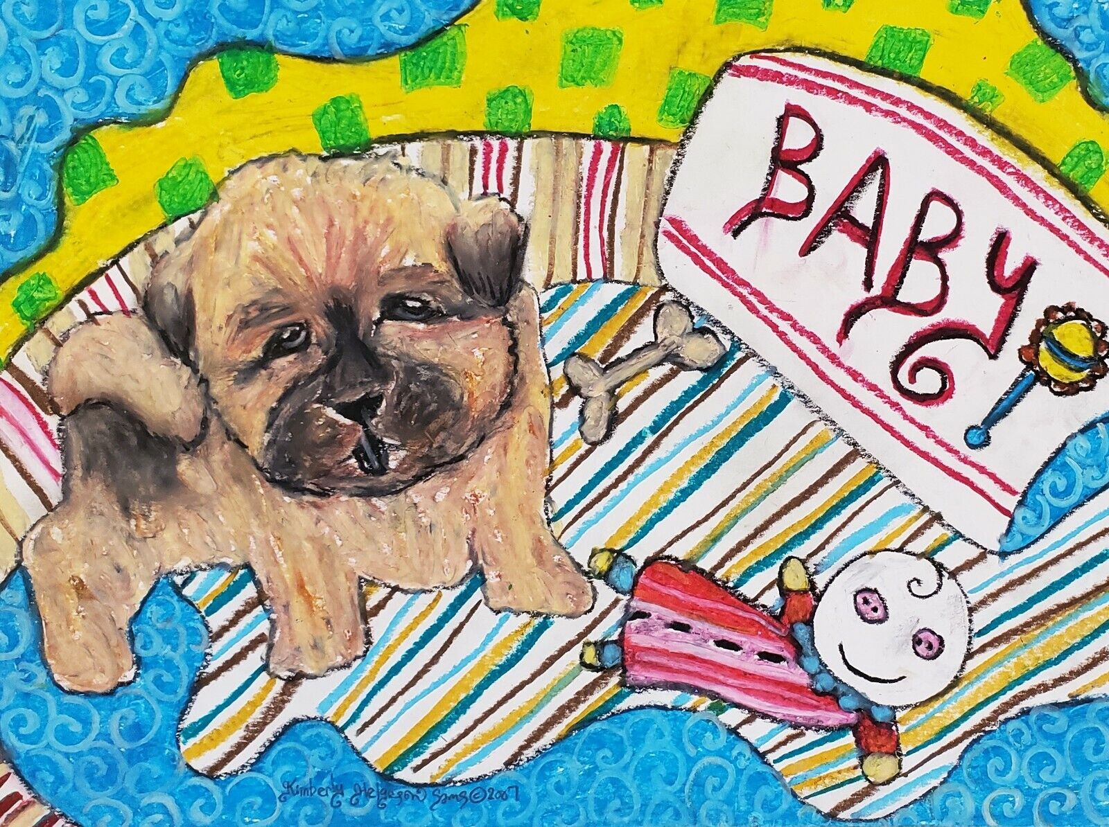 CHOW CHOW BABY DOG Art Print 13 x 19 Signed Artist KSams NEW ARRIVAL