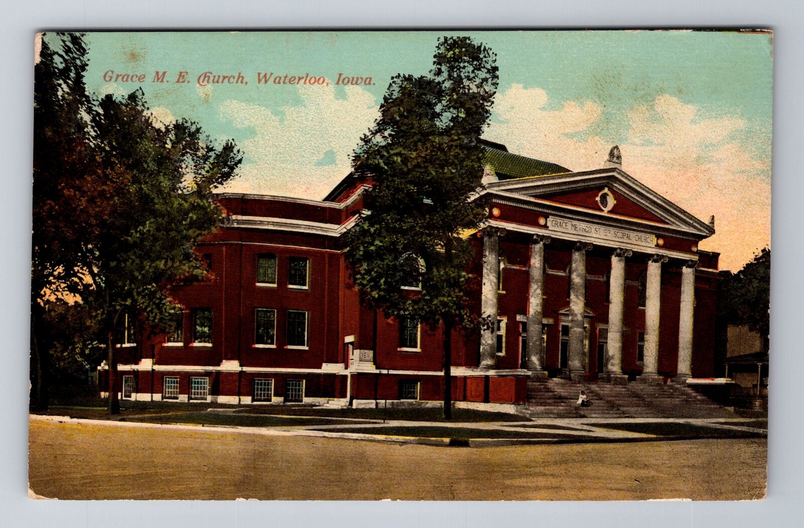 Waterloo IA-Iowa, Grace M.E. Church, Antique, Vintage Souvenir Postcard