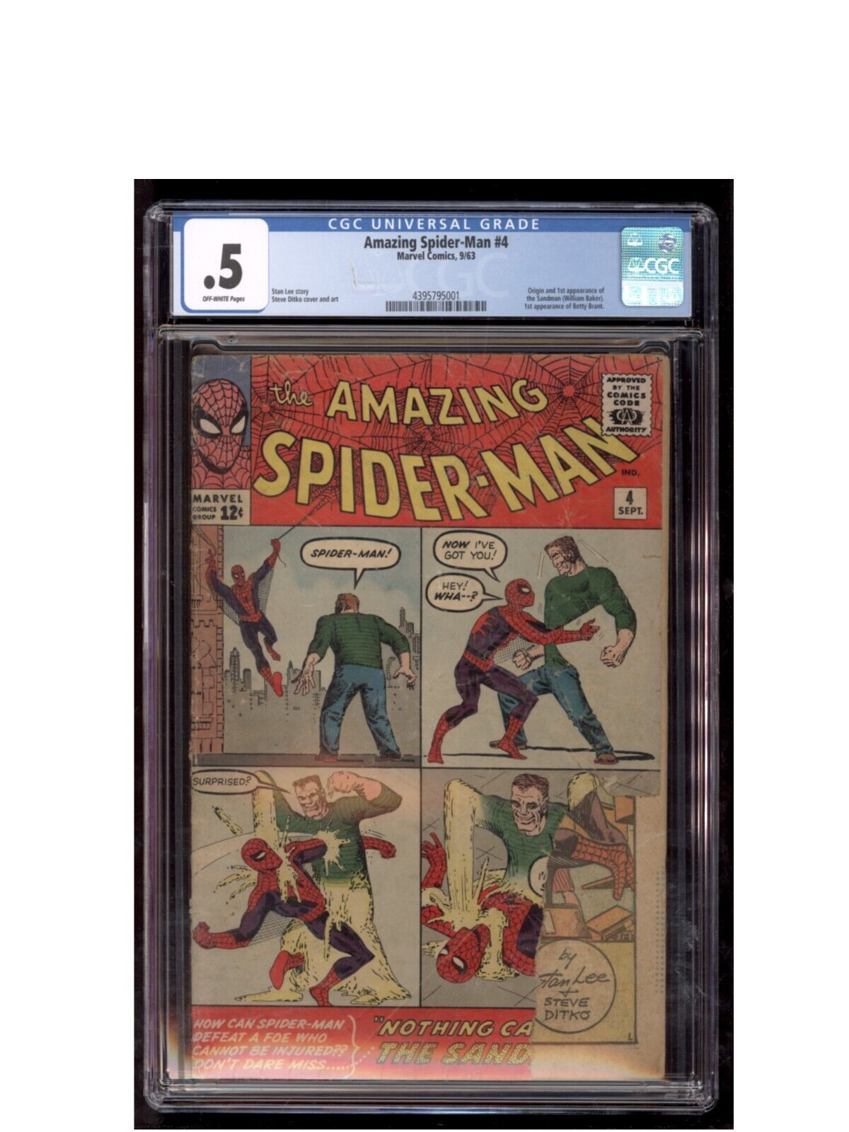 Amazing Spider-Man 4 CGC .5 Sandman  Origin 1st App Betty Brant 1963