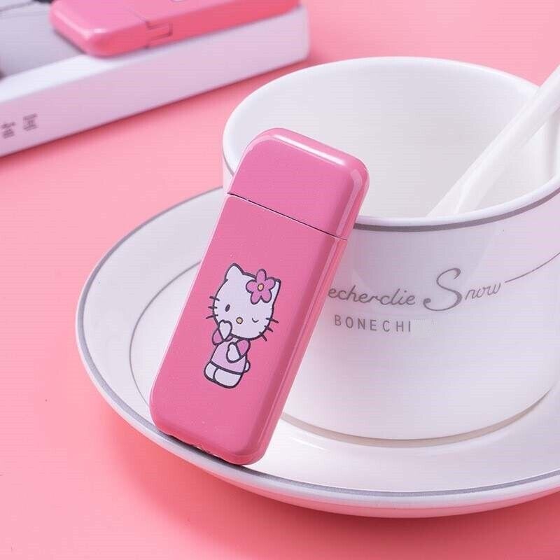 Pink Metal Soft Flame Jet Flame Cigarete Pipe Lighter For Hello Kitty Lovers New