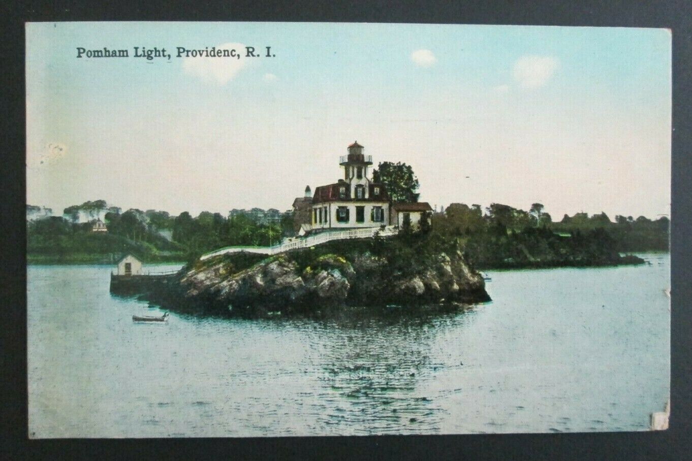 Pomham Light Providence RI Posted DB Postcard 