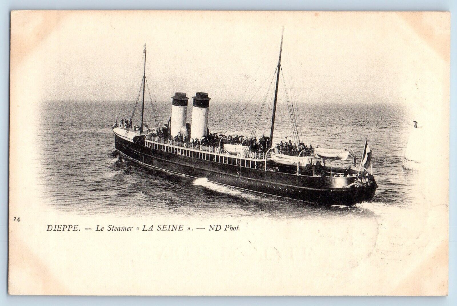 Dieppe Seine-Maritime Normandy France Postcard The Seine Steamer 1902 Posted